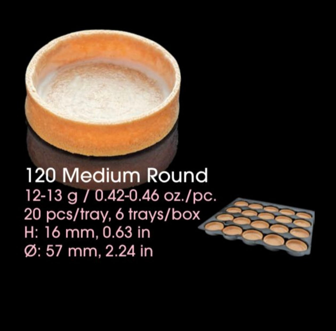 LRN Hand Made Tart Shell - Vanilla, Medium Round 2.24 in